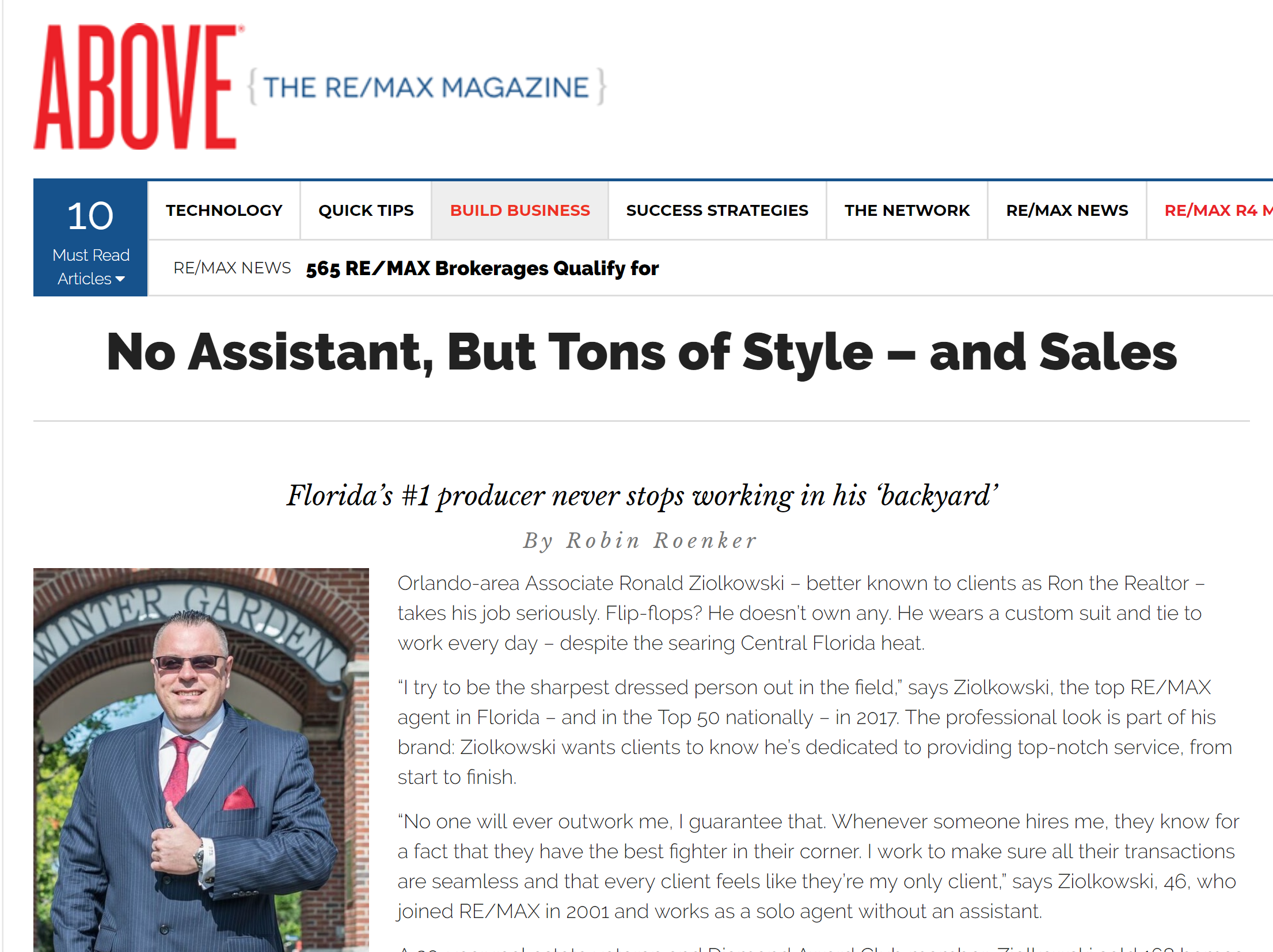 Remax Above Mag: No Assistant, But Tons of Style – and Sales